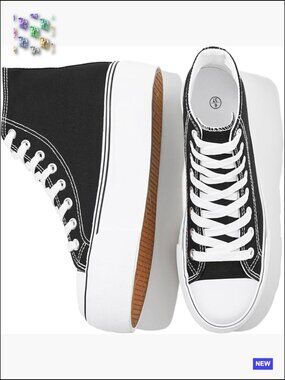 Platform Sneakers High Top Canvas Lace Up Retro Y2K Chic Walking Shoes